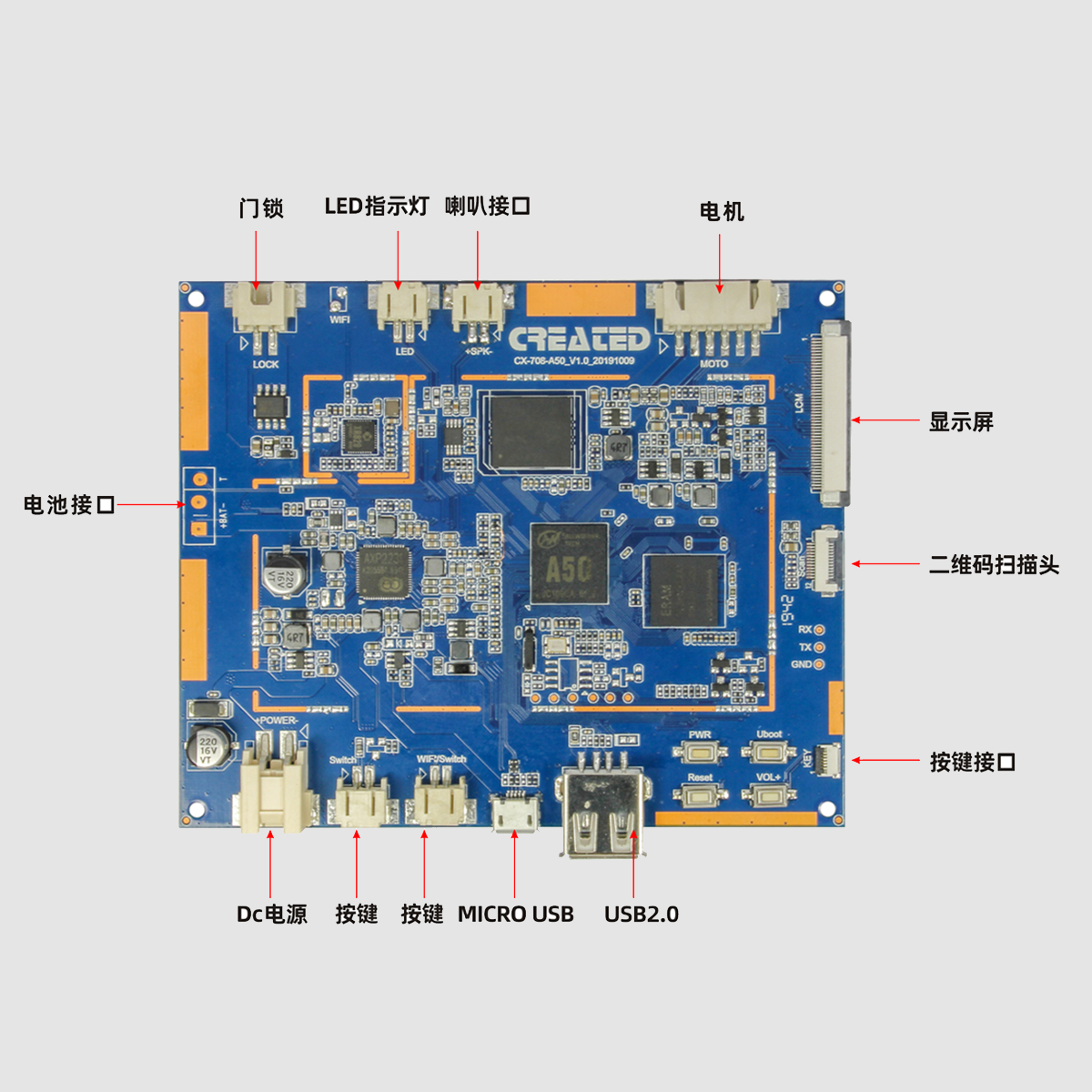 CX-708安卓主板  全志A50  解决方案